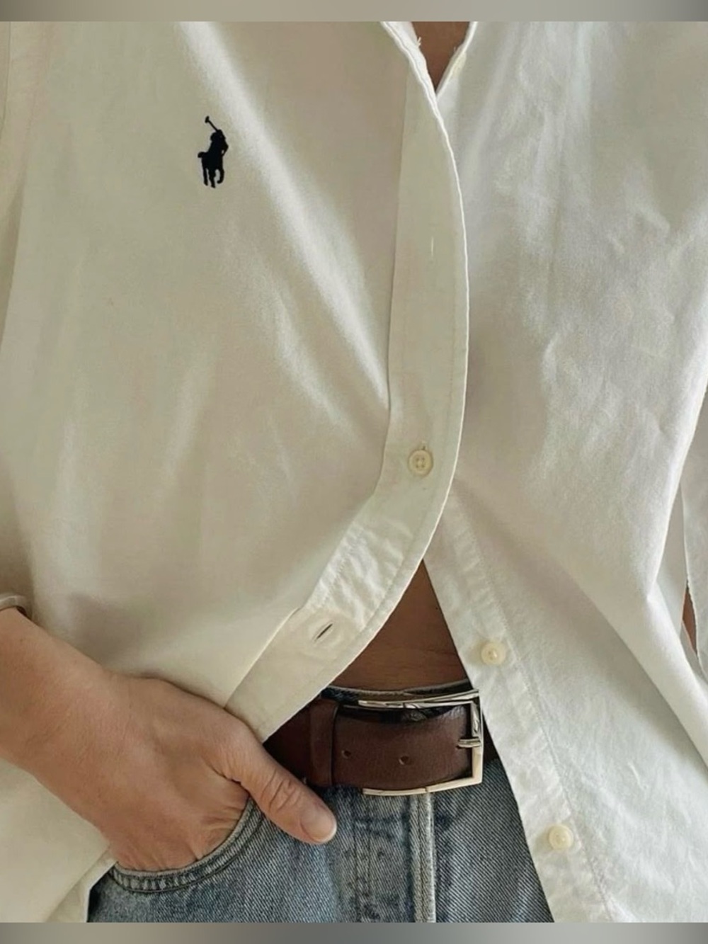 Ralph Lauren White Dress Shirt with Navy Label - Picture 2 of 5